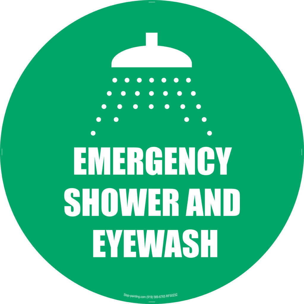 Floor sign Emergency shower and Eyewash 45cm Easy Marking