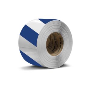 Floor Marking Tape - Blue and White Stripes