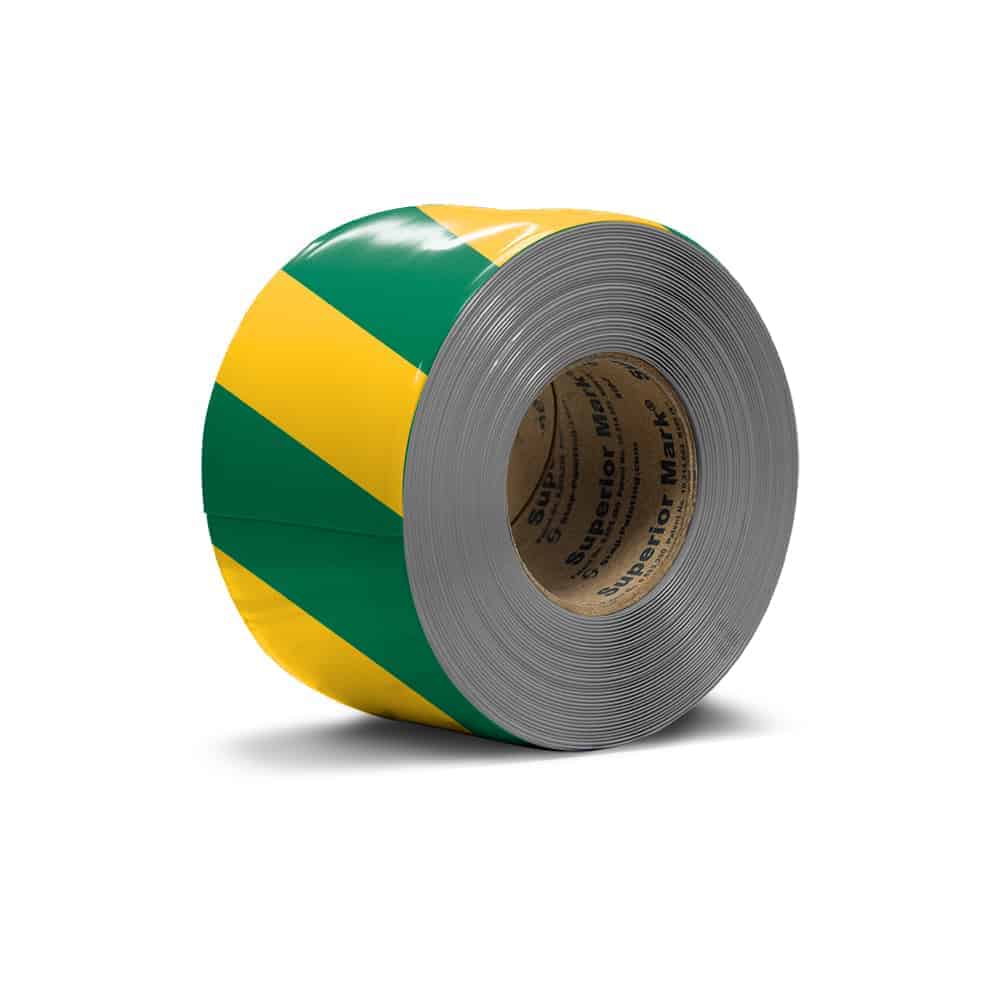 Floor Marking Tape - Green and Yellow Stripes
