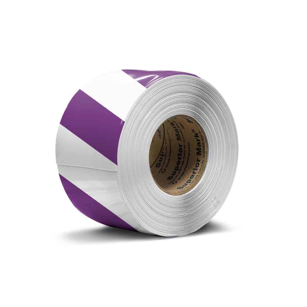 Floor Marking Tape - White With Purple Stripe
