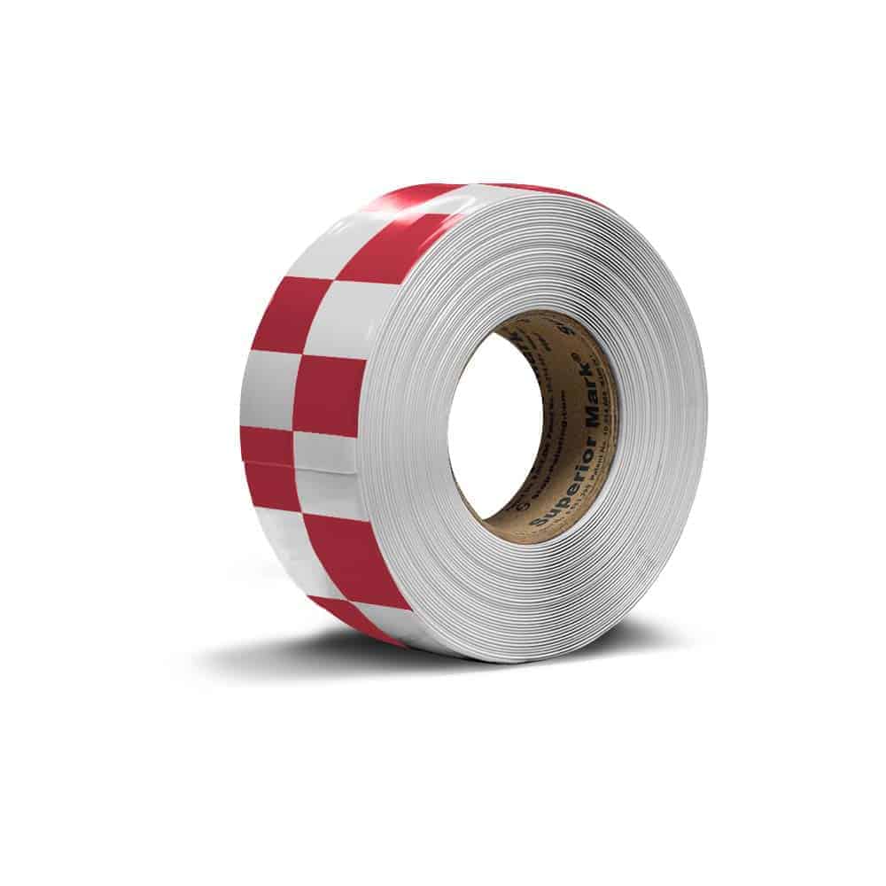 Floor Marking Tape - White and Red Stripes 5cm