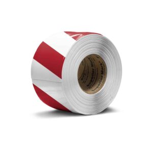 Floor Marking Tape - White and Red Stripes