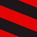 Diagonaal gestreepte Tape – Zwart rode tape